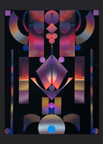 SST(C)-26, 2011, 16 x 12, ink on japanese fiber - relief print, chine collé, cotton fiber